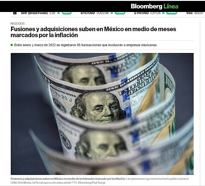 Fusiones y adquisiciones suben en Mxico en medio de meses marcados por la inflacin